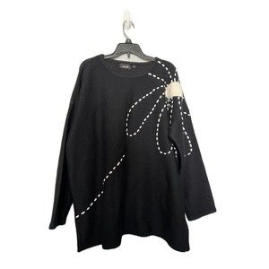 Animale Black‎ flower sweater size L womens